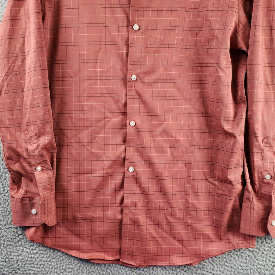 Perry Ellis Portfolio Slim Fit The Tech Dress Shirt Men's 16 32/33 Marsala L/S