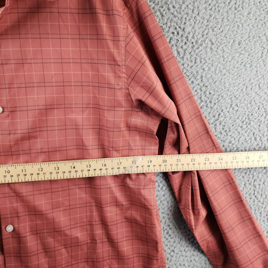 Perry Ellis Portfolio Slim Fit The Tech Dress Shirt Men's 16 32/33 Marsala L/S