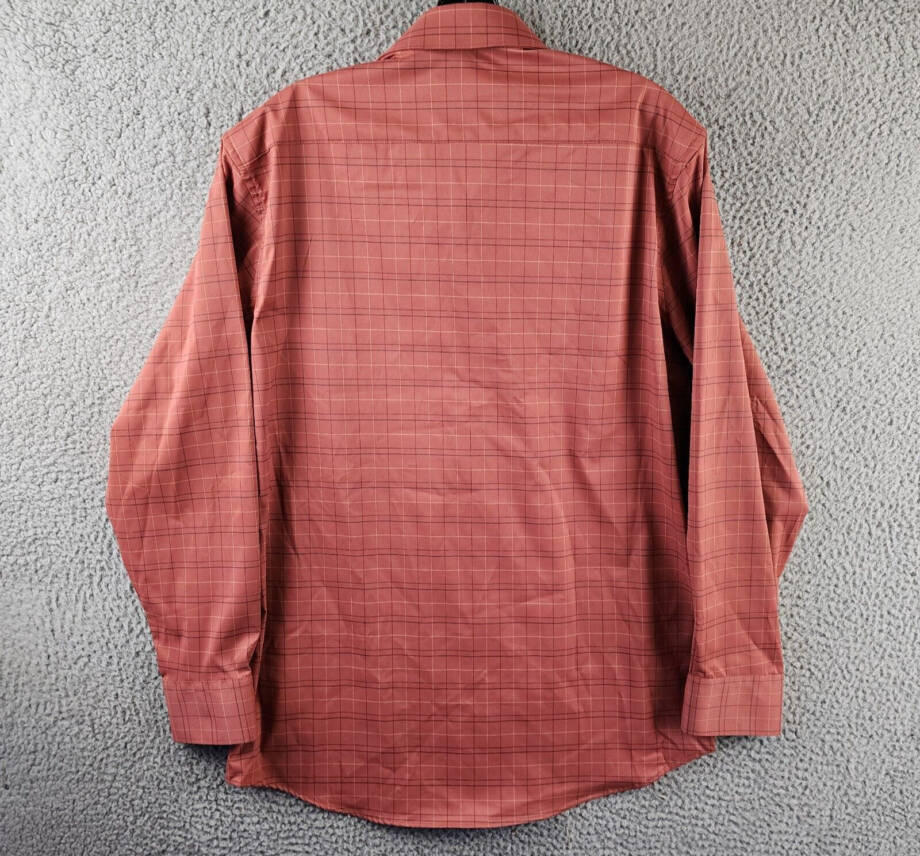 Perry Ellis Portfolio Slim Fit The Tech Dress Shirt Men's 16 32/33 Marsala L/S