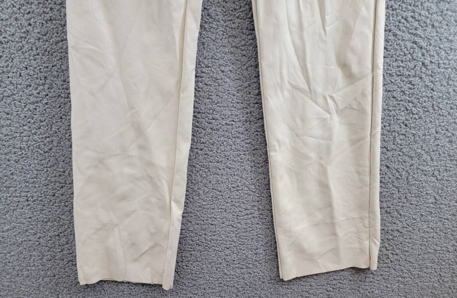 Steve Madden Loren High-Rise Faux-Leather Pants Women's 28 Bone Button Zipped