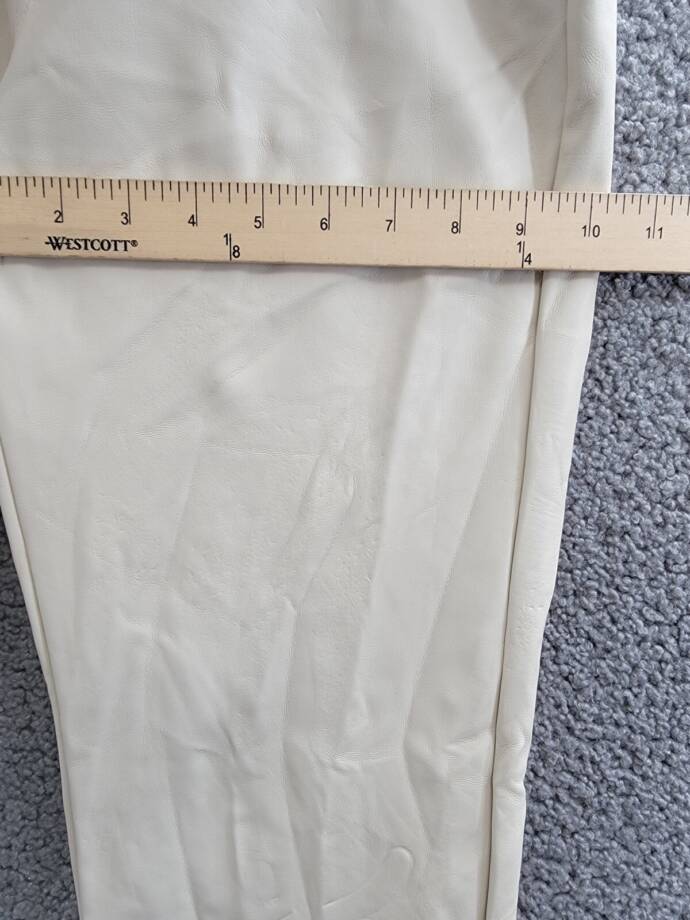 Steve Madden Loren High-Rise Faux-Leather Pants Women's 28 Bone Button Zipped