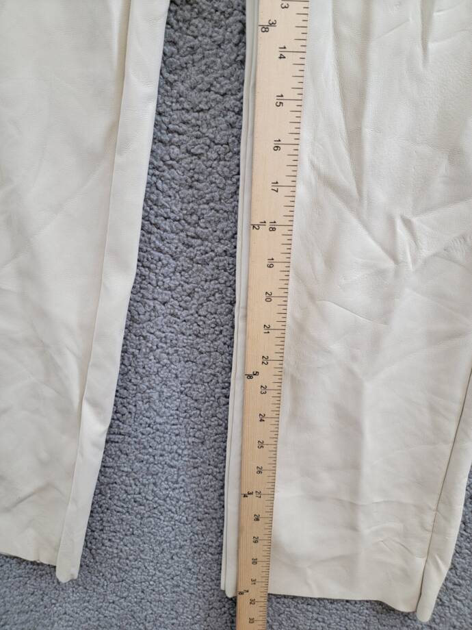 Steve Madden Loren High-Rise Faux-Leather Pants Women's 28 Bone Button Zipped