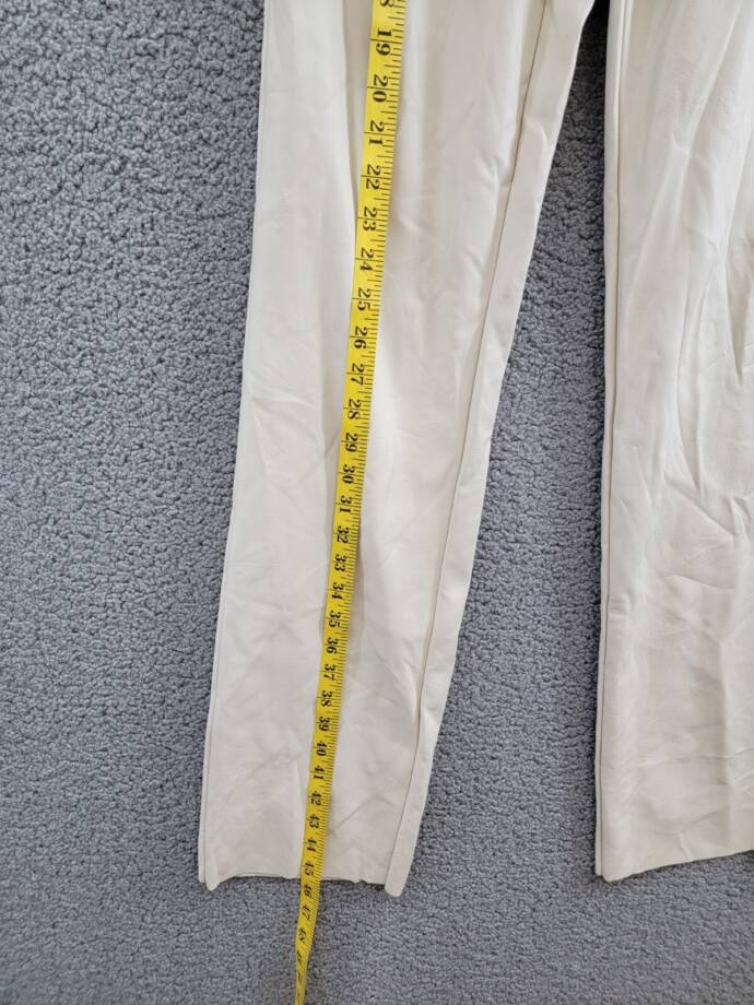 Steve Madden Loren High-Rise Faux-Leather Pants Women's 28 Bone Button Zipped
