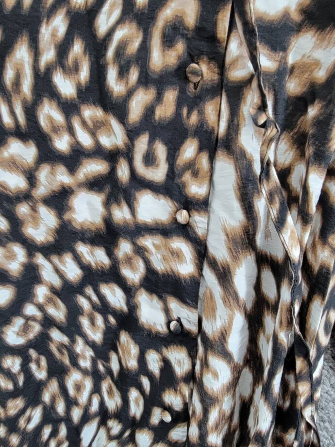 Vero Moda Josie Rika Shirt Dress Women's XS Brown Multi Button Tie Closure L/S