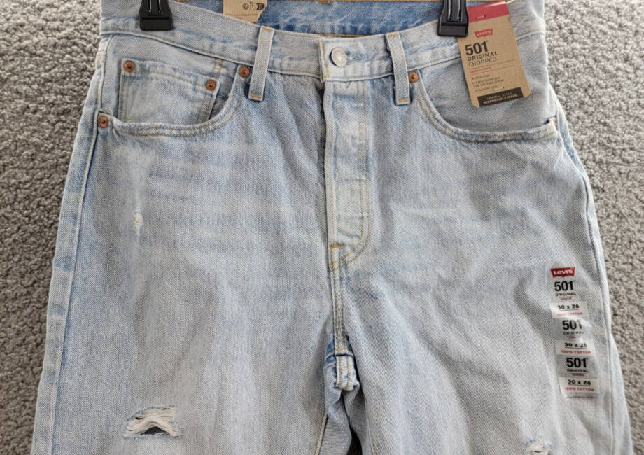 Levi's 501 Cropped Straight-Leg High Rise Jeans Women's 30 x 26 Edge of Time
