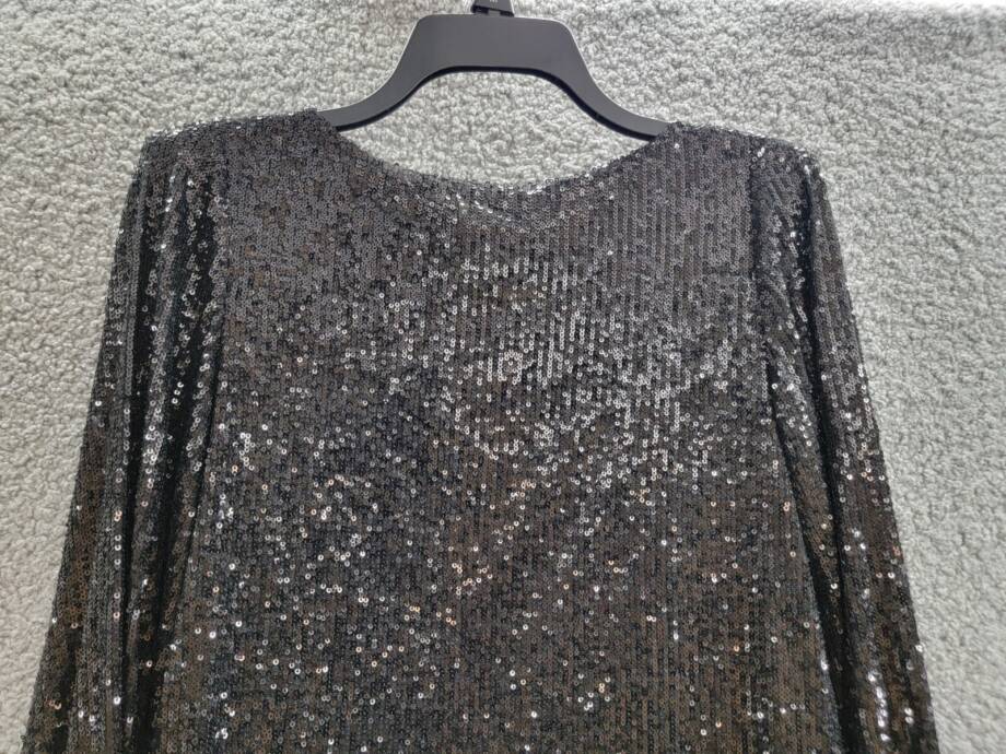 Steve Madden Delorean Sequined Mini Cocktail Dress Women's S Black Pullover