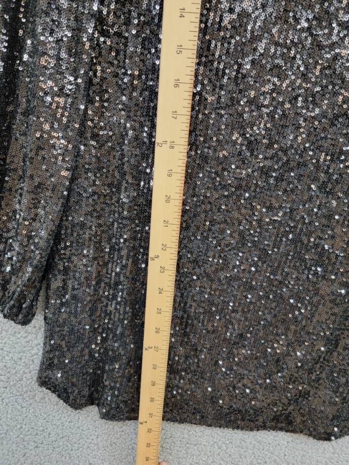 Steve Madden Delorean Sequined Mini Cocktail Dress Women's S Black Pullover