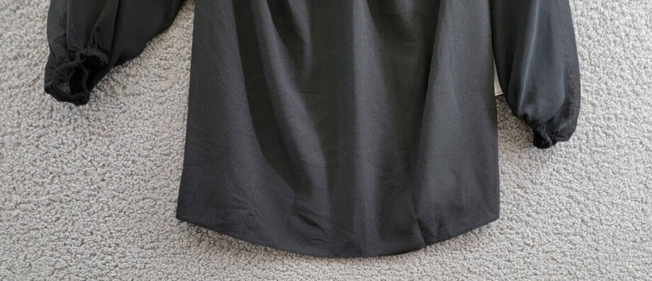 1.STATE Off-The-Shoulder Halter Neck Blouse Women's XXS Black Button Back L/S