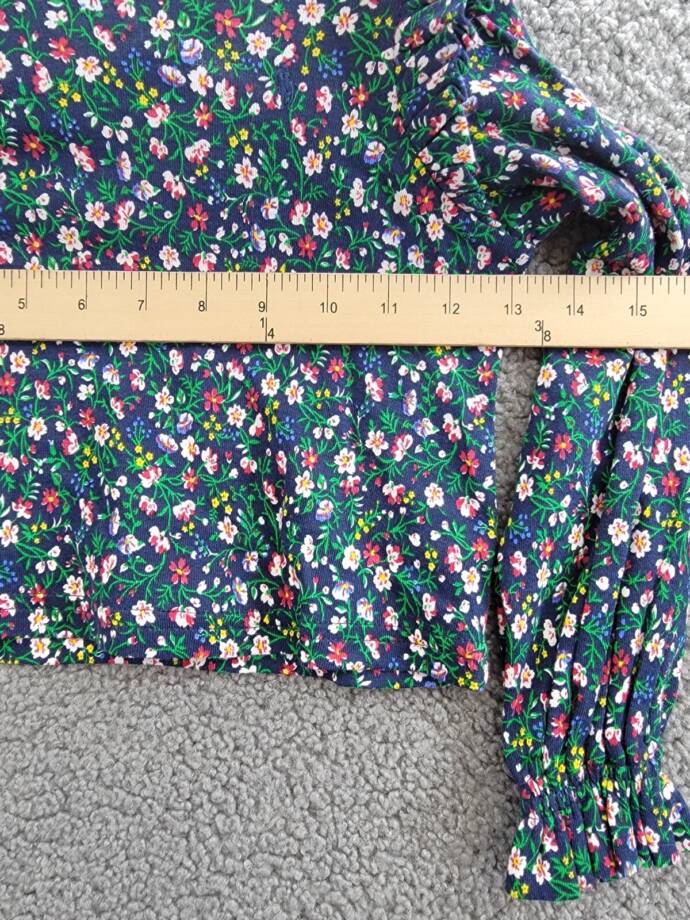 Polo Ralph Lauren Floral Ruffled Top Little Girls 5 Navy Multi Long Sleeve
