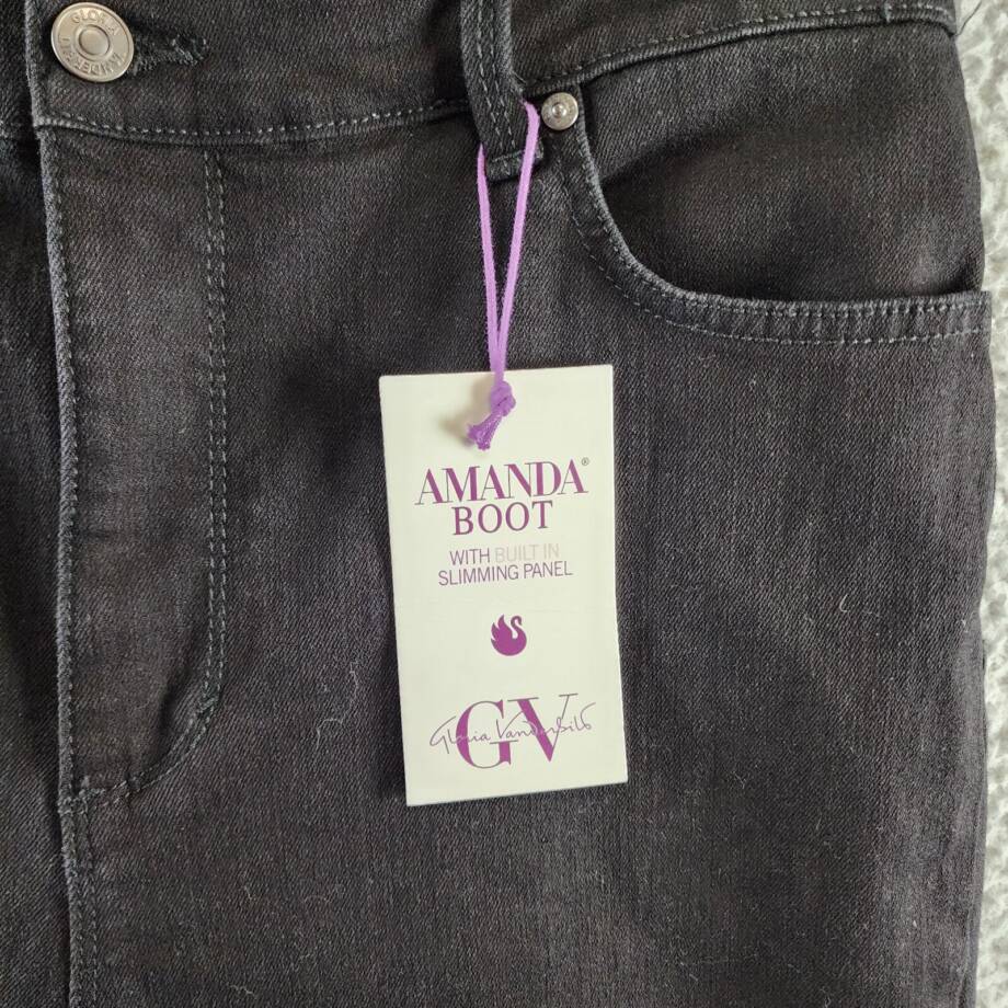 Gloria Vanderbilt Amanda Bootcut Jeans Women's 14 Black High Rise 5 Pockets
