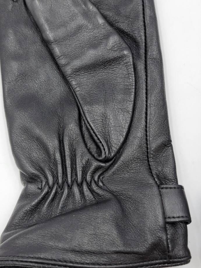 MICHAEL Michael Kors Leather Logo Ornament Gloves Women's M Black Slip On