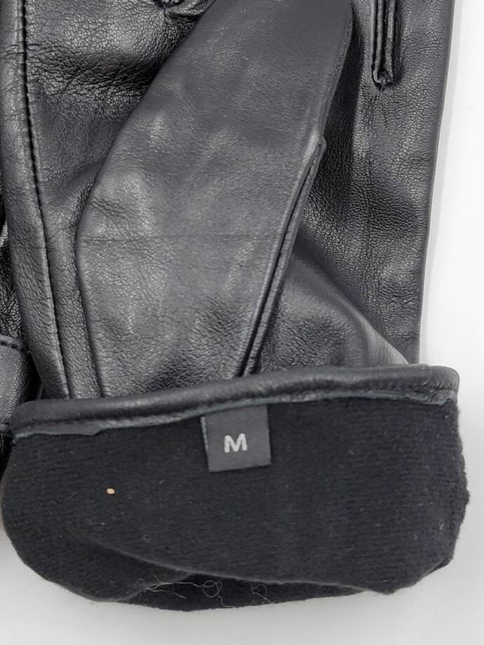 MICHAEL Michael Kors Leather Logo Ornament Gloves Women's M Black Slip On