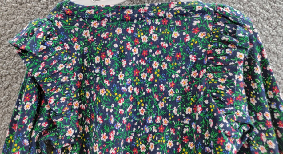 Polo Ralph Lauren Floral Ruffled Top Little Girls 5 Navy Multi Long Sleeve
