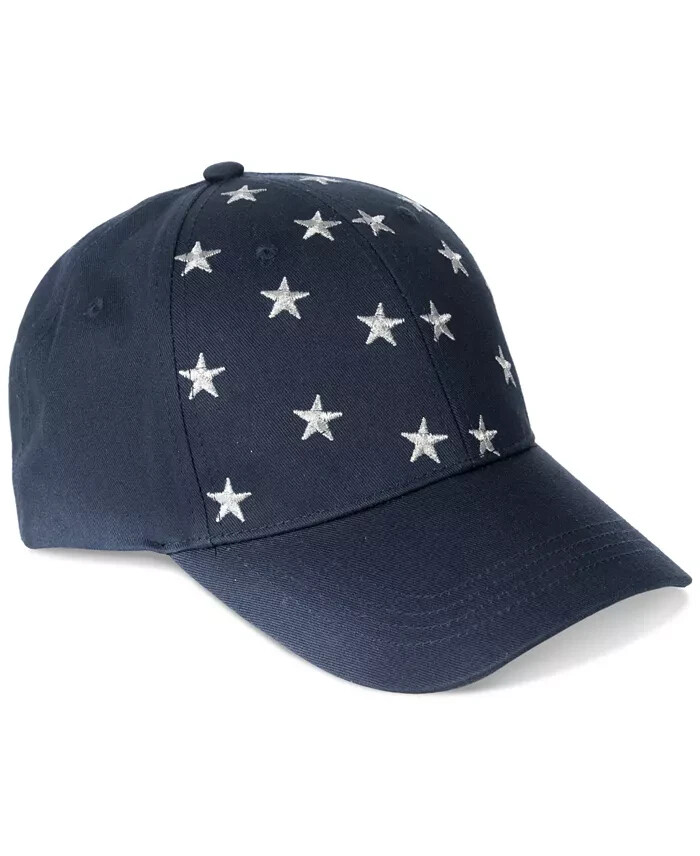 I.N.C. International Concepts Metallic Stars Baseball Cap Women's One Size Navy~