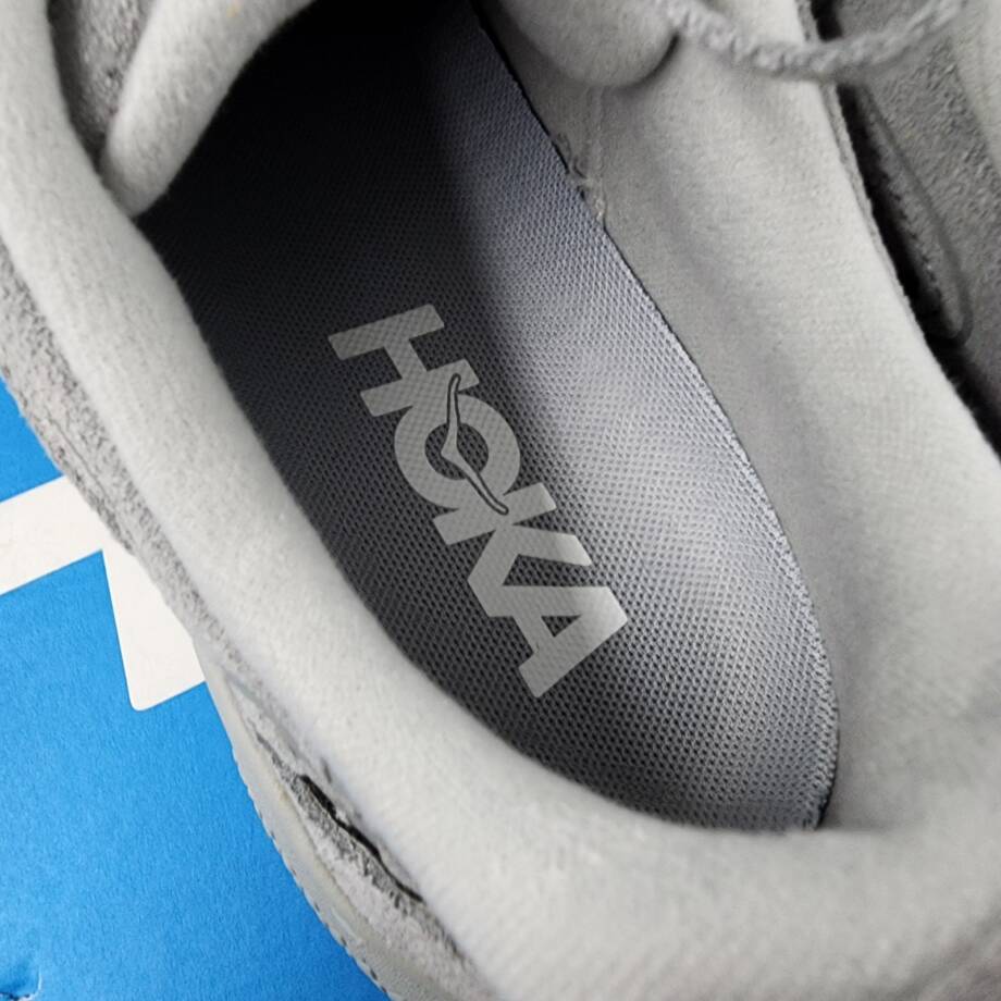 HOKA Clifton L Suede Low Top Sneakers Unisex 10W/9M Limestone Round Toe Lace Up