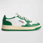 Autry Medalist Leather Low Top Sneakers Men's 13US White/Green Lace Up Closure