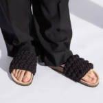 JW Anderson Popcorn Crochet Slip On Slide Sandals Men's 43/10US Black Open Toe
