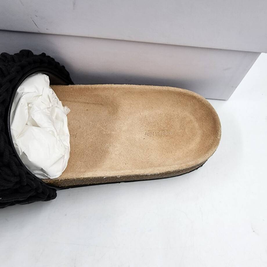 JW Anderson Popcorn Crochet Slip On Slide Sandals Men's 43/10US Black Open Toe