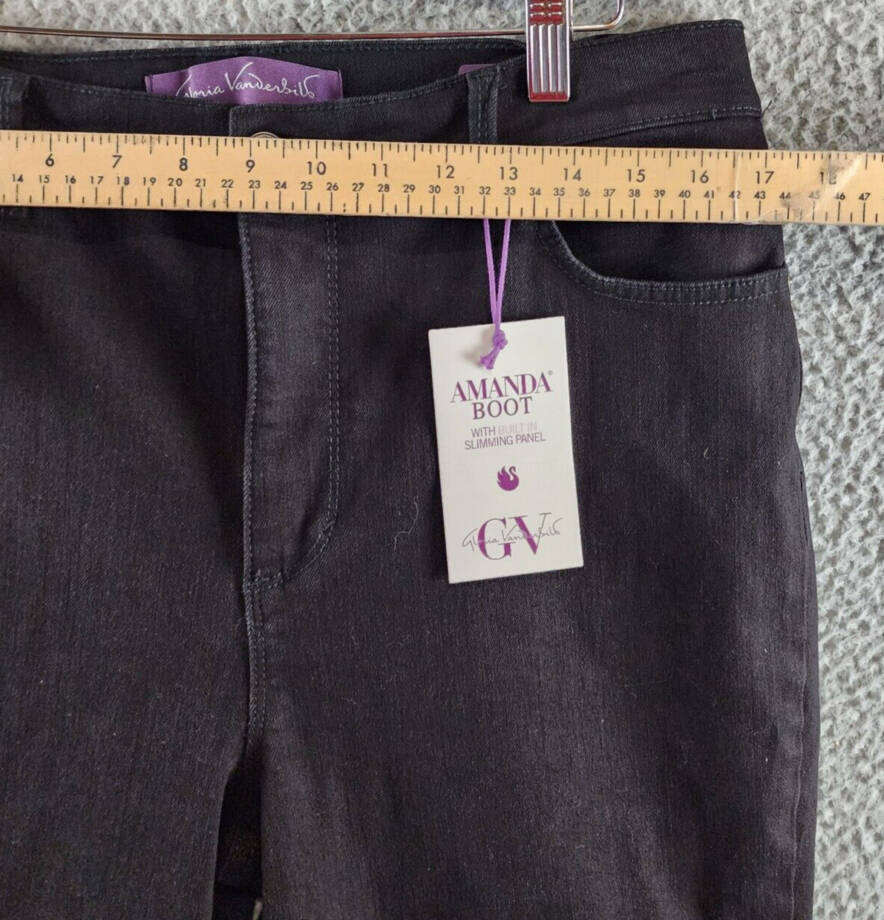 Gloria Vanderbilt Amanda Bootcut Jeans Women's 14 Black High Rise 5 Pockets