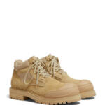 Marni Low Cut Neutral Patchy Suede Combat Boots Men's 44/11 US Beige Lace Up