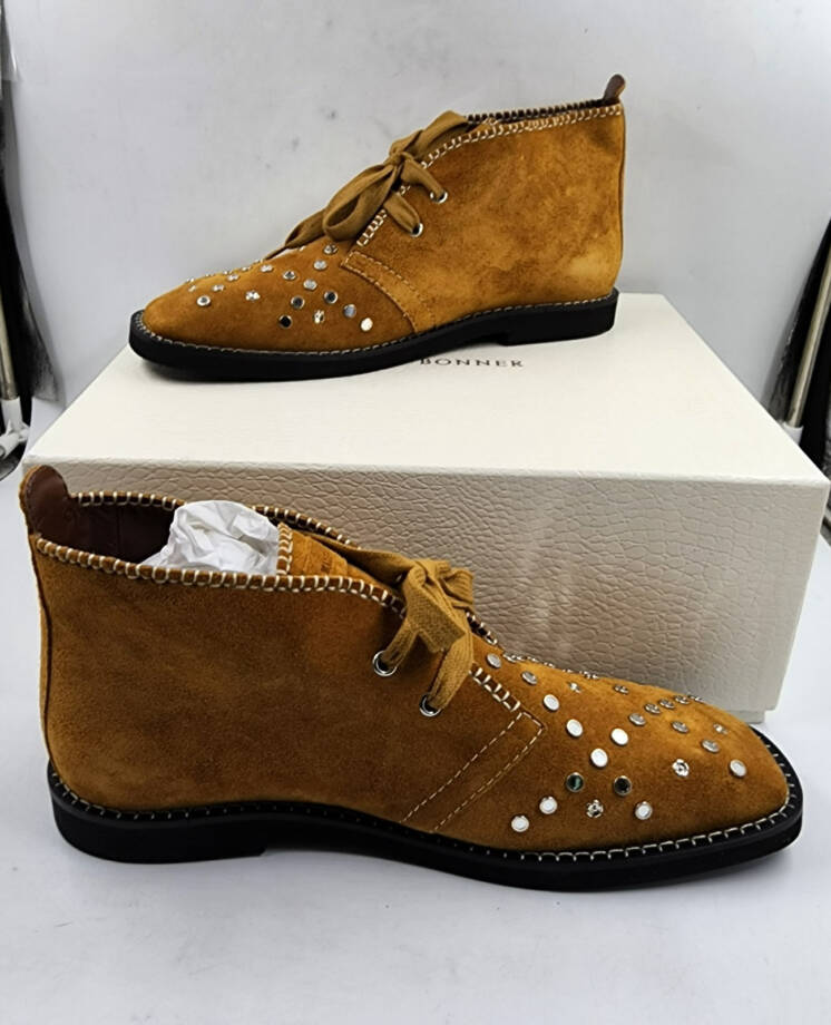 Wales Bonner Studded Desert Boots Men's 43.5/10.5US Tan Whipstitching Lace Up