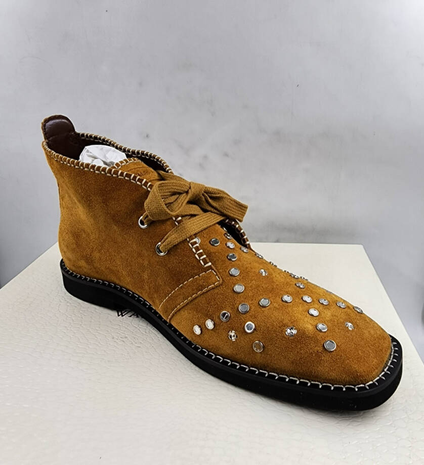 Wales Bonner Studded Desert Boots Men's 43.5/10.5US Tan Whipstitching Lace Up