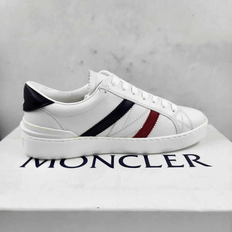 Moncler Monaco Low Top Sneakers Men's 39.5/6.5 US White Multi Round Toe Lace Up