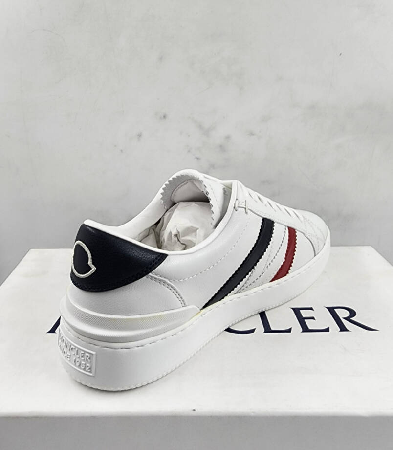 Moncler Monaco Low Top Sneakers Men's 39.5/6.5 US White Multi Round Toe Lace Up