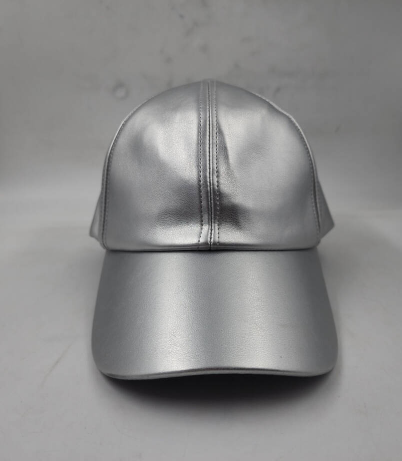 On 34th Metallic Faux-Leather Baseball Hat Women's One Size Silver Adjustable
