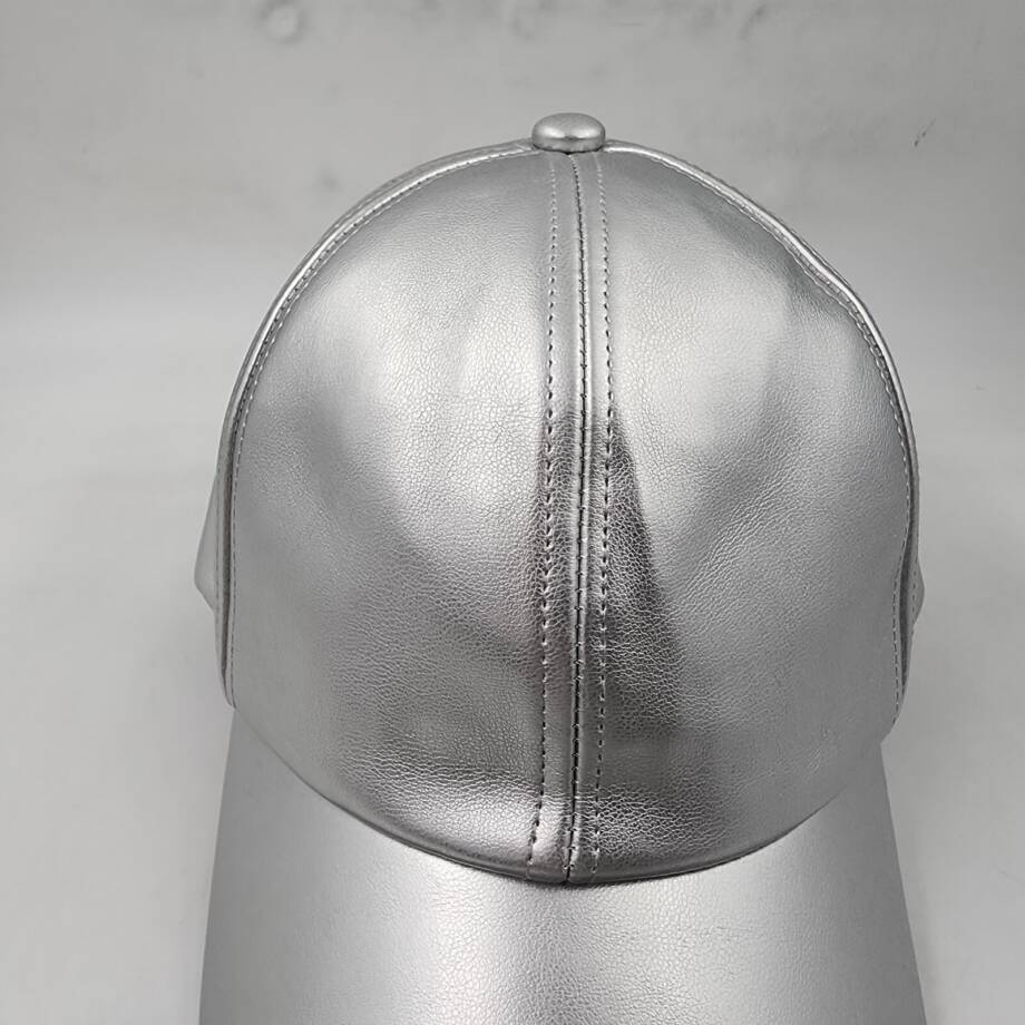 On 34th Metallic Faux-Leather Baseball Hat Women's One Size Silver Adjustable