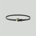 GAVAZZENI Glossinia Leather Belt Women's 75 Black Square Buckle Adjustable