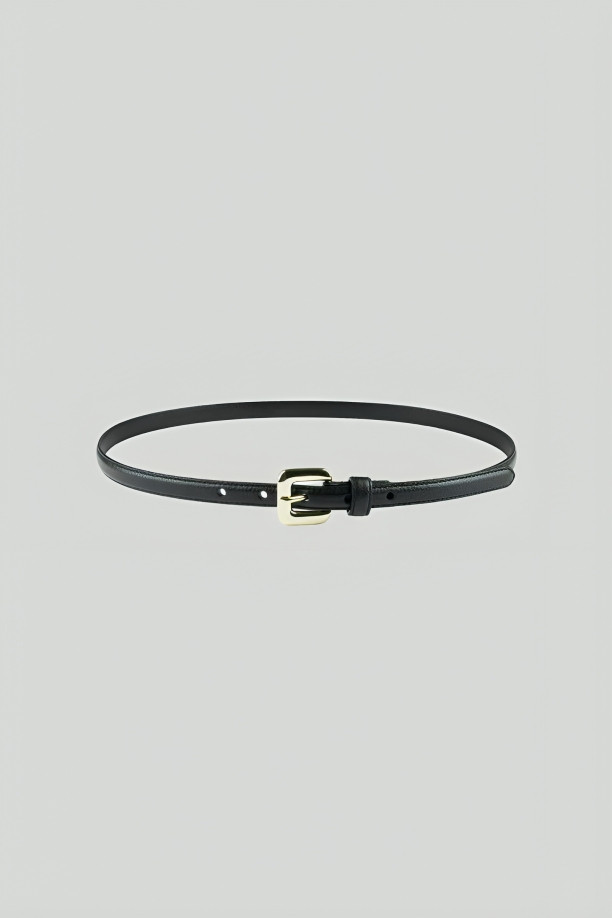 GAVAZZENI Glossinia Leather Belt Women's 75 Black Square Buckle Adjustable