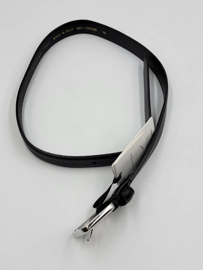 GAVAZZENI Glossinia Leather Belt Women's 75 Black Square Buckle Adjustable