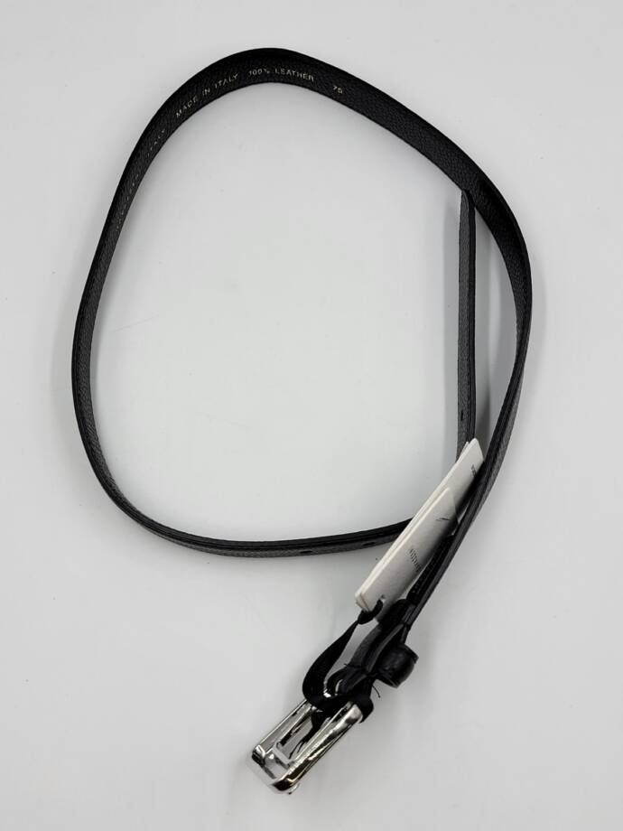 GAVAZZENI Glossinia Leather Belt Women's 75 Black Square Buckle Adjustable
