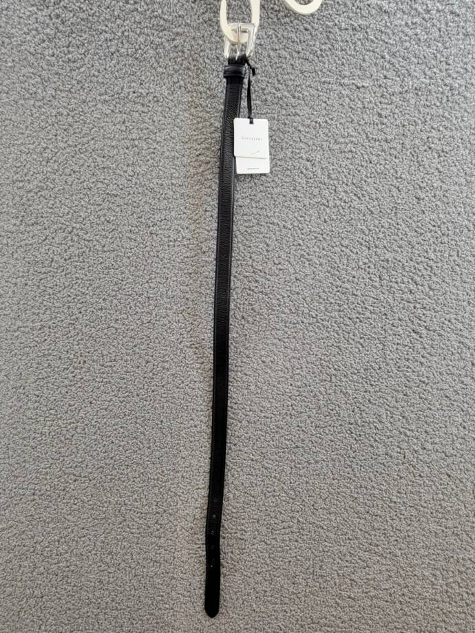 GAVAZZENI Glossinia Leather Belt Women's 75 Black Square Buckle Adjustable