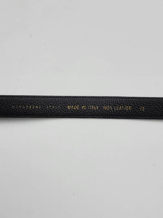 GAVAZZENI Glossinia Leather Belt Women's 75 Black Square Buckle Adjustable