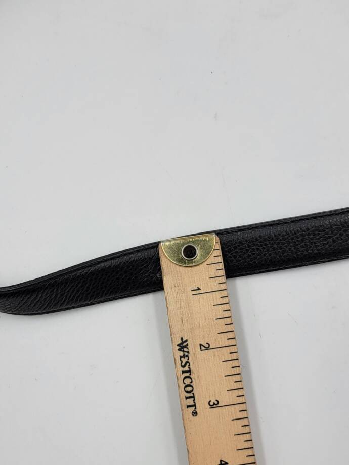 GAVAZZENI Glossinia Leather Belt Women's 75 Black Square Buckle Adjustable
