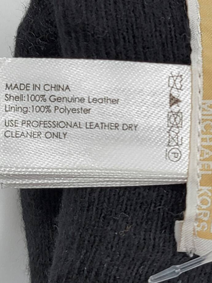 MICHAEL Michael Kors Leather Astor Studded Touch Tips Gloves Women's S Black