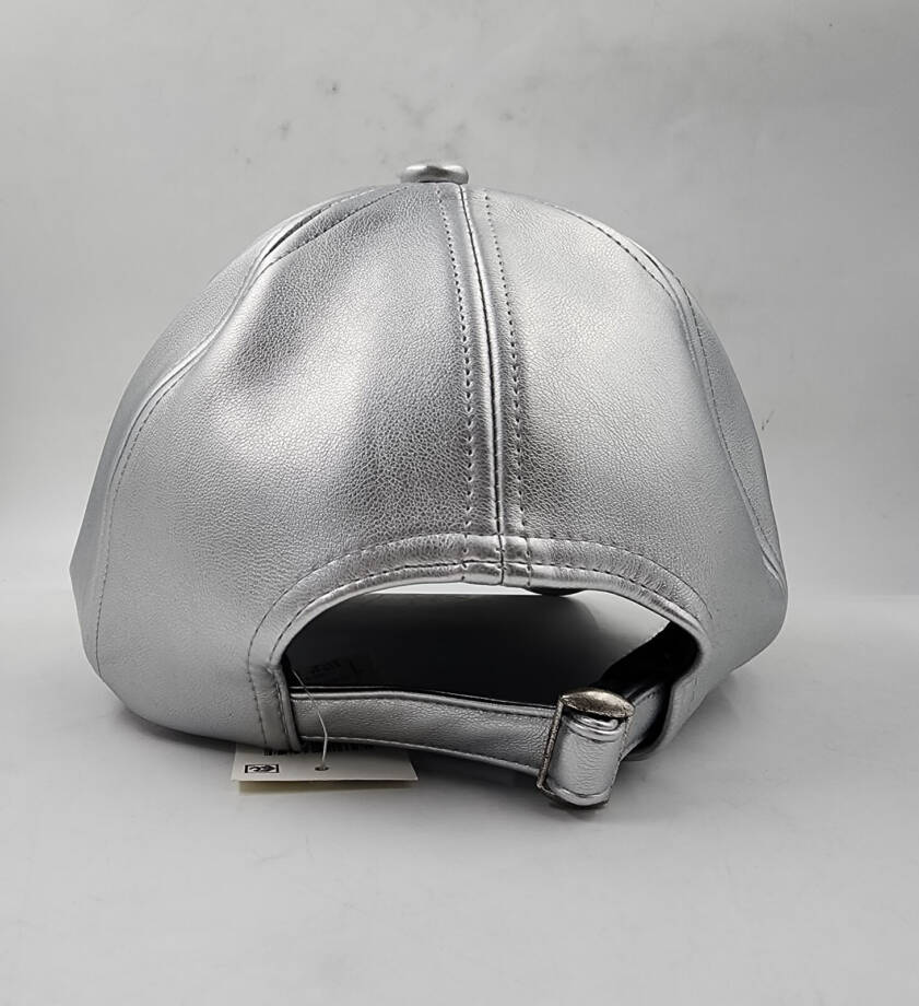 On 34th Metallic Faux-Leather Baseball Hat Women's One Size Silver Adjustable