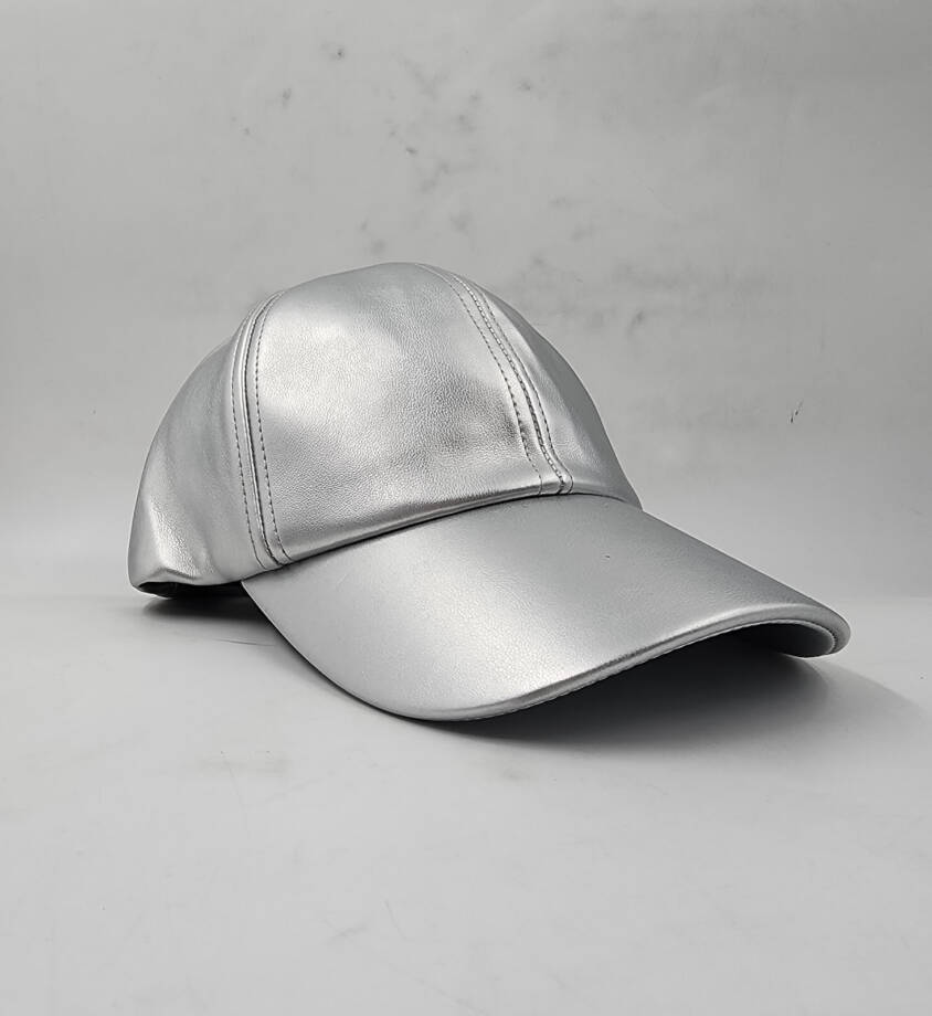 On 34th Metallic Faux-Leather Baseball Hat Women's One Size Silver Adjustable