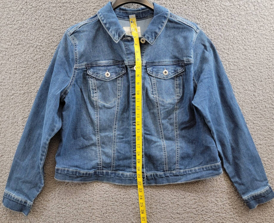 Jessica Simpson Trendy Plus Pixie Long Sleeve Denim Jacket Women's 1X Mercer