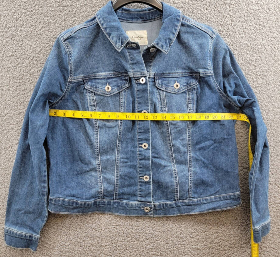 Jessica Simpson Trendy Plus Pixie Long Sleeve Denim Jacket Women's 1X Mercer