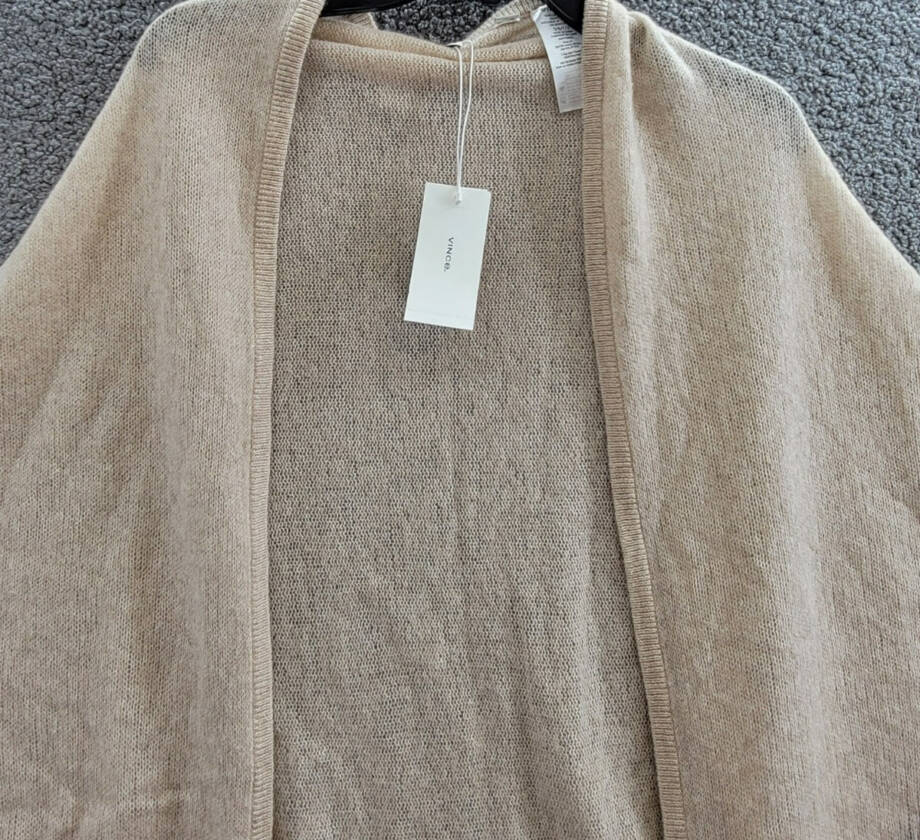 Vince Cashmere Featherweight Triangle Wrap Women's One Size Oak Ribbed Edge