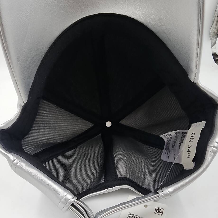 On 34th Metallic Faux-Leather Baseball Hat Women's One Size Silver Adjustable