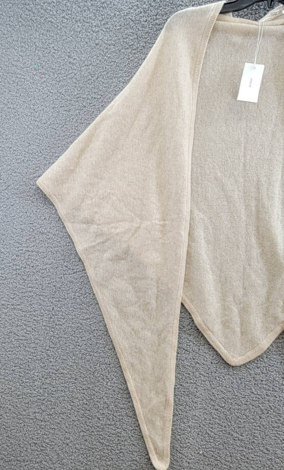 Vince Cashmere Featherweight Triangle Wrap Women's One Size Oak Ribbed Edge