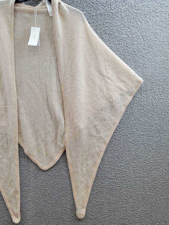 Vince Cashmere Featherweight Triangle Wrap Women's One Size Oak Ribbed Edge