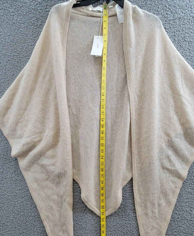 Vince Cashmere Featherweight Triangle Wrap Women's One Size Oak Ribbed Edge