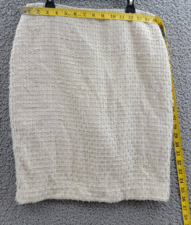 Calvin Klein Petite Tonal Tweed Pencil Skirt Women's 4P Nomad Multi Back Zip