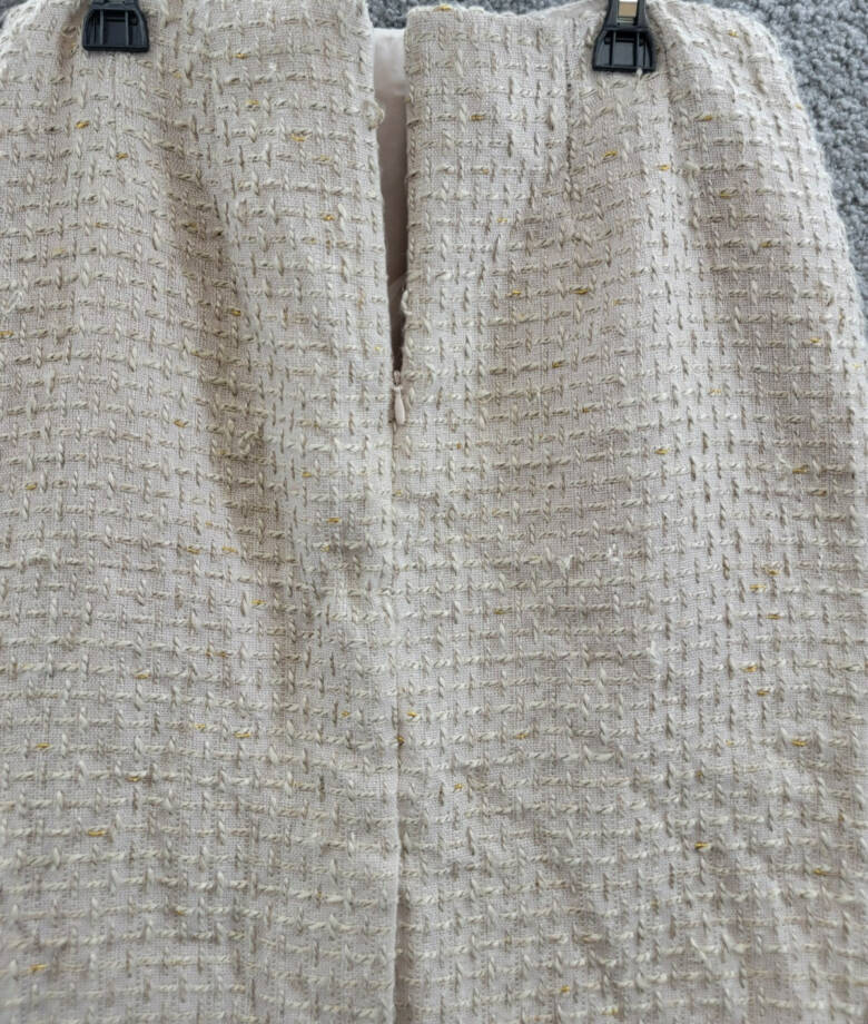 Calvin Klein Petite Tonal Tweed Pencil Skirt Women's 4P Nomad Multi Back Zip