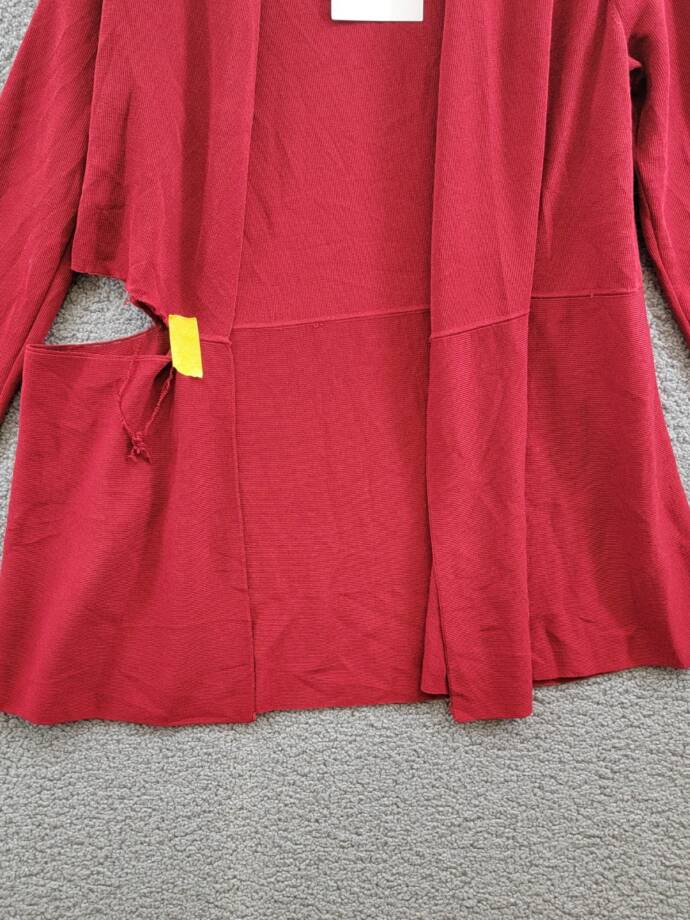 Anne Klein Plus Size Monterey Open-Front Cardigan Women's 1X Titian Red L/S